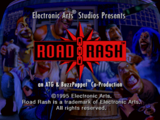 Road Rash title screen for Playstation